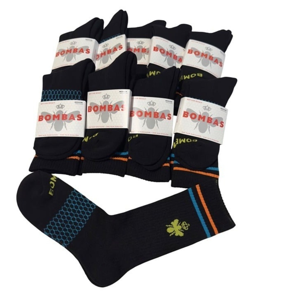 10X Bombas socks multicolor medium calf unisex mens women Honeycomb arch support